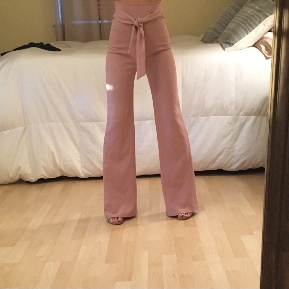 NWT Wide Leg Dust Rose / Mauve High Waisted Pants